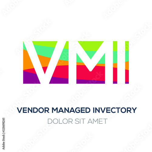 Creative colorful logo , VMI mean (vendor managed invectory) . photo