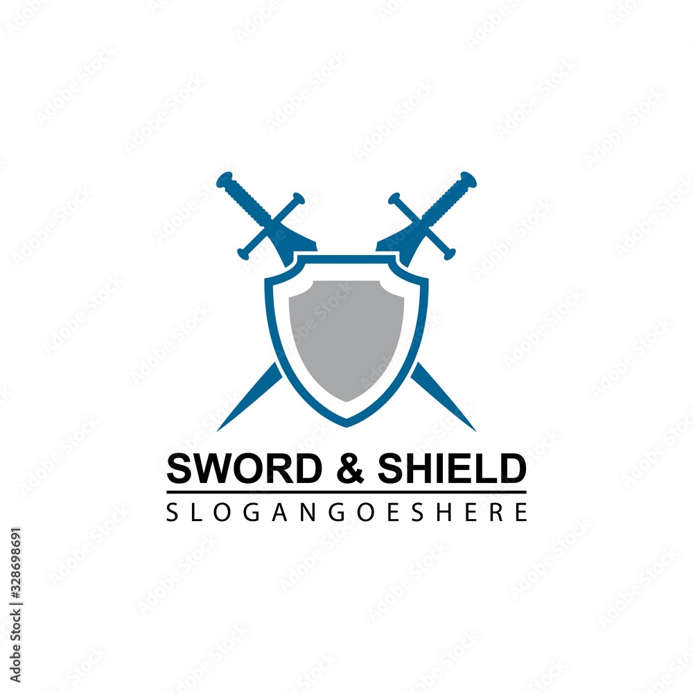 Sword and Shield Logo Template Design Vector, Emblem, Design concept, Creative Symbol, Icon