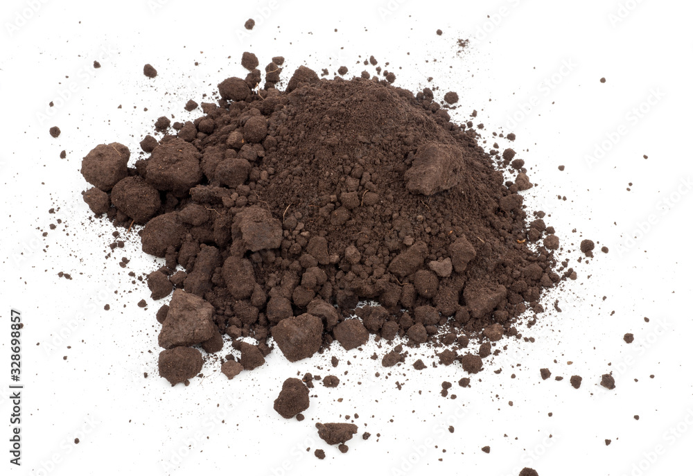 Heap of soil on a white background Heap of soil on a white background