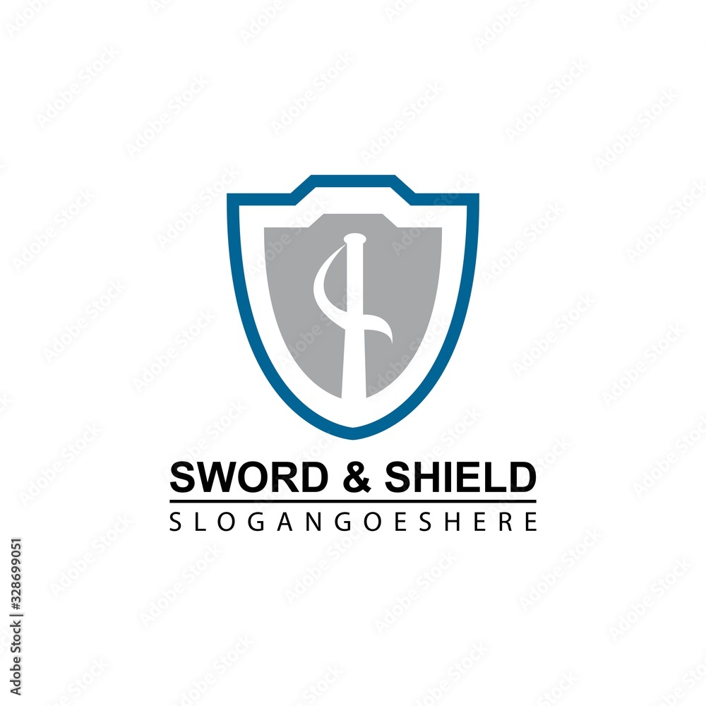 Sword and Shield Logo Template Design Vector, Emblem, Design concept, Creative Symbol, Icon Sword and Shield Logo Template Design Vector, Emblem, Design concept, Creative Symbol, Icon