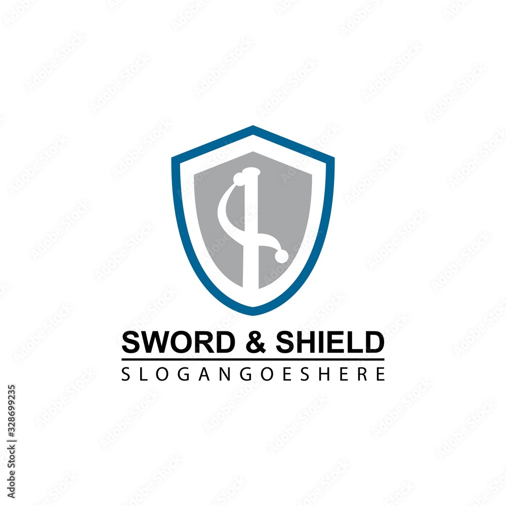 Sword and Shield Logo Template Design Vector, Emblem, Design concept, Creative Symbol, Icon Sword and Shield Logo Template Design Vector, Emblem, Design concept, Creative Symbol, Icon