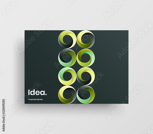 Creative business presentation vector A4 horizontal orientation front page mock up. Modern corporate report cover abstract geometric illustration design layout. Company identity brochure template.