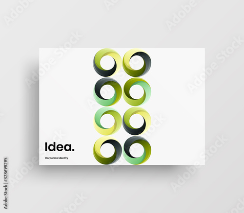 Creative business presentation vector A4 horizontal orientation front page mock up. Modern corporate report cover abstract geometric illustration design layout. Company identity brochure template.