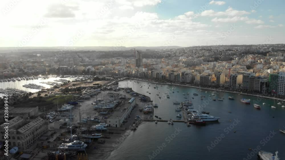 Malta Harbour view from a drone Malta Harbour view from a drone