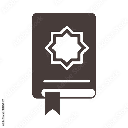 koran book sacred ramadan arabic islamic celebration silhouette style icon