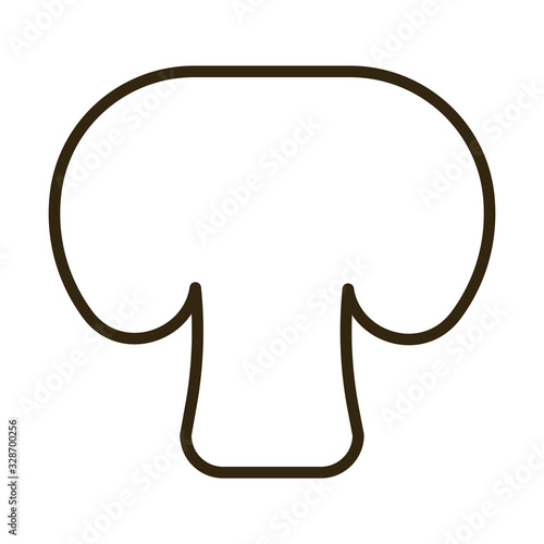 champignon on white background, line style icon