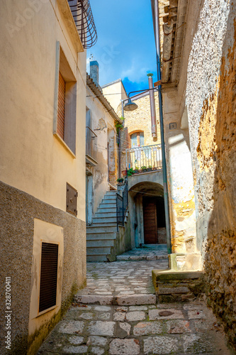 Street panorama in the old medieval city of Italy. City Architecture. European sights © Tortuga