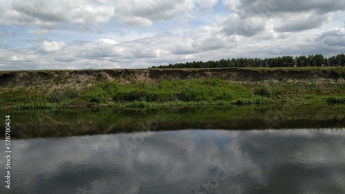landscape with river and clouds