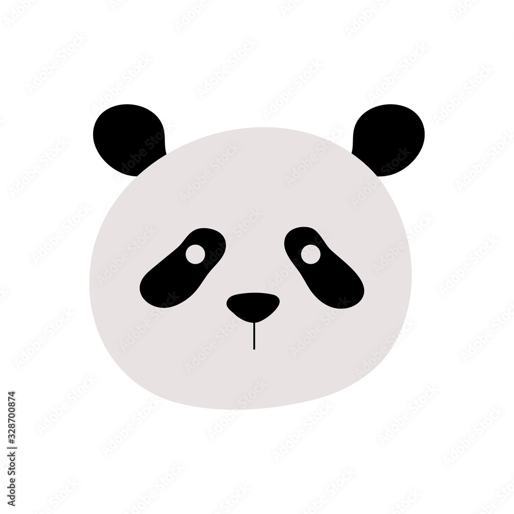 Cute panda cartoon flat style icon vector design Cute panda cartoon flat style icon vector design