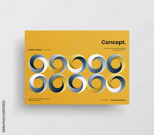 Creative business presentation vector A4 horizontal orientation front page mock up. Modern corporate report cover abstract geometric illustration design layout. Company identity brochure template.