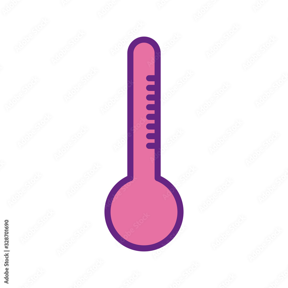 Isolated thermometer instrument line and fill style icon vector design Isolated thermometer instrument line and fill style icon vector design