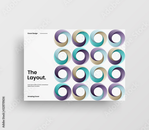 Creative business presentation vector A4 horizontal orientation front page mock up. Modern corporate report cover abstract geometric illustration design layout. Company identity brochure template.