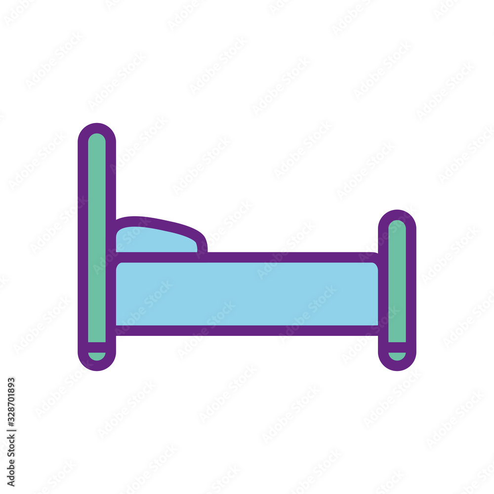 Isolated home bed line and fill style icon vector design Isolated home bed line and fill style icon vector design