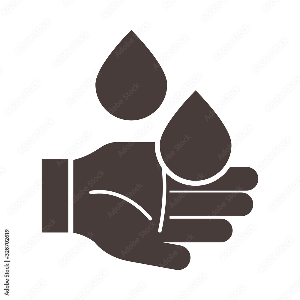 fast hand with water ramadan arabic islamic celebration silhouette style icon fast hand with water ramadan arabic islamic celebration silhouette style icon