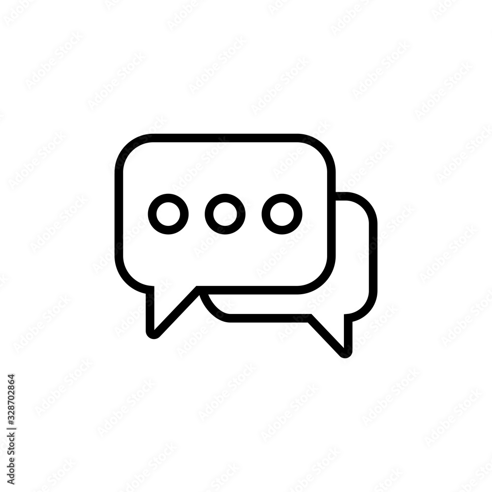 Chat icon isolated on white background. Chat vector icon. Speech bubble. Chat icon isolated on white background. Chat vector icon. Speech bubble.