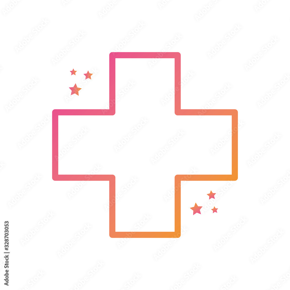 Isolated cross gradient style icon vector design Isolated cross gradient style icon vector design