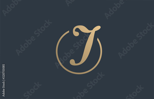 gold golden yellow alphabet letter j logo icon design for business company