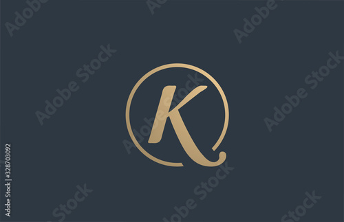 gold golden yellow alphabet letter K logo icon design for business company