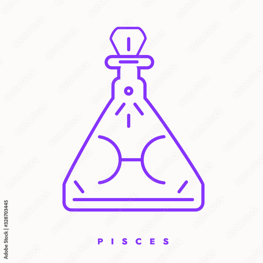 Zodiac signs in potion bottles symbols. Star sign art deco design set. Isolated minimalistic line art logo designs. Mysticism, star signs and astrology. Zodiac signs in potion bottles symbols. Star sign art deco design set. Isolated minimalistic line art logo designs. Mysticism, star signs and astrology.