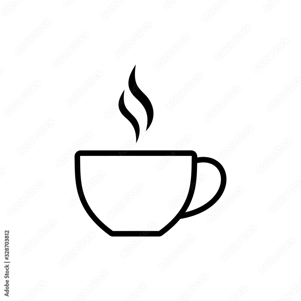 Cup of coffee icon isolated on white background. Coffee cup icon. Coffee vector icon. Tea Cup of coffee icon isolated on white background. Coffee cup icon. Coffee vector icon. Tea