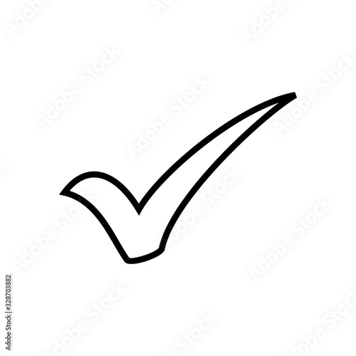 Check icon isolated on white background. check mark icon. check list button icon. Tick