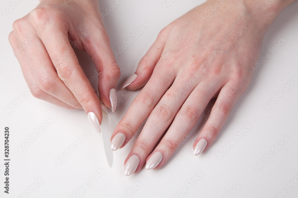 hands with french manicure