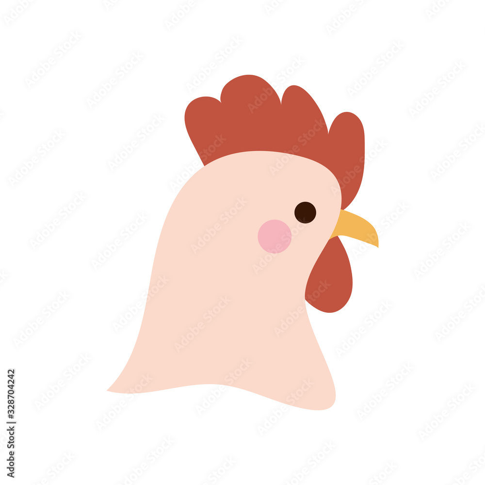 Cute chicken cartoon flat style icon vector design Cute chicken cartoon flat style icon vector design