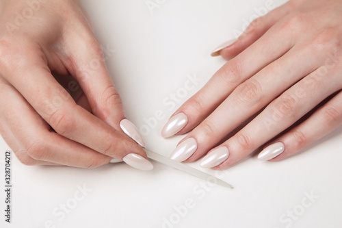 hands with french manicure