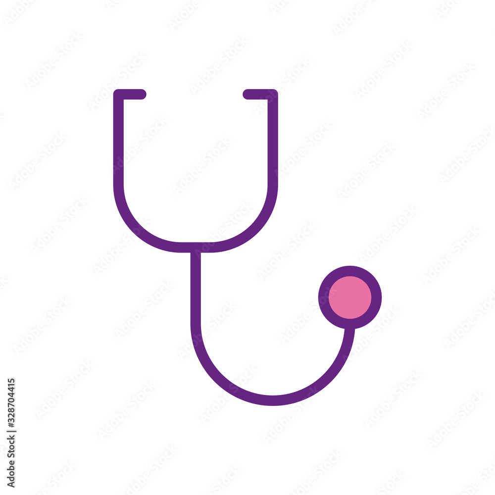 Isolated stethoscope line and fill style icon vector design Isolated stethoscope line and fill style icon vector design