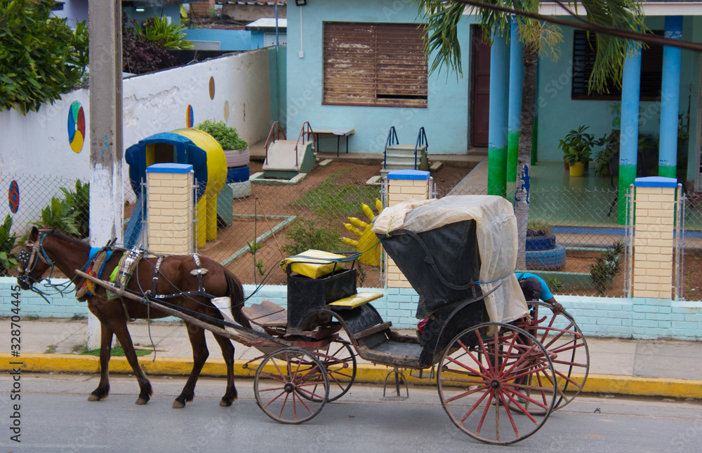 Calèche de transport à Cardenas, Cuba