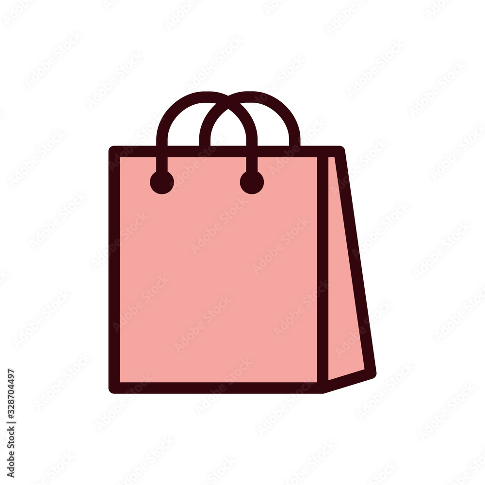 Isolated shopping bag line and fill style icon vector design Isolated shopping bag line and fill style icon vector design