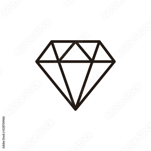 Diamond icon isolated on white background. Diamond vector icon. Gemstone symbol