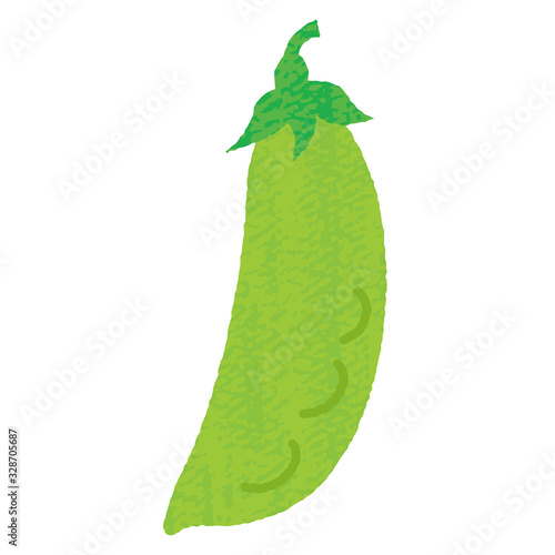 手描き風かわいいサヤエンドウ-snap peas/field peas vector art