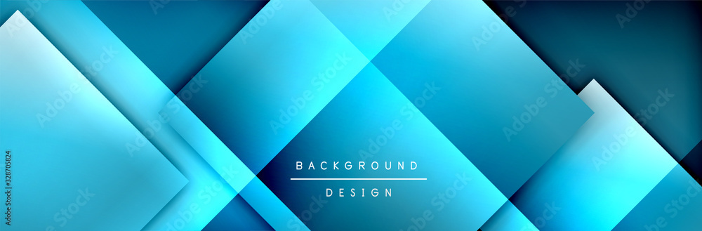 Obraz premium Square shapes composition geometric abstract background. 3D shadow effects and fluid gradients. Modern overlapping forms