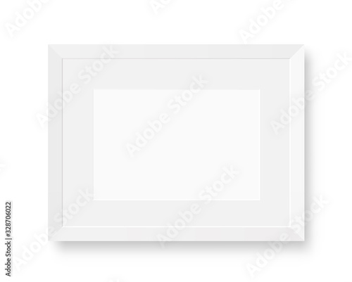 White realistic picture frame - stock vector.