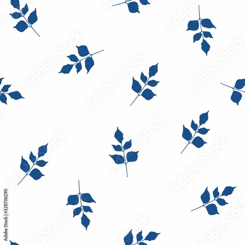Seamless abstract floral pattern. Blue and white background. Ornament for wrapping  wallpaper  tiles.