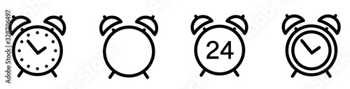 Alarm clock icon. Line style - stock vector.