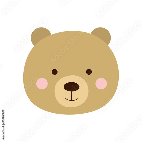 Cute bear cartoon flat style icon vector design