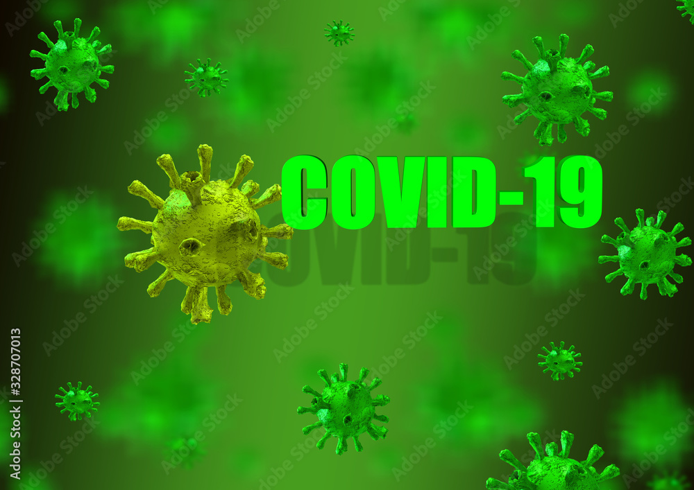 covid-19 virus coronavirus text word isoted background - 3d rendering