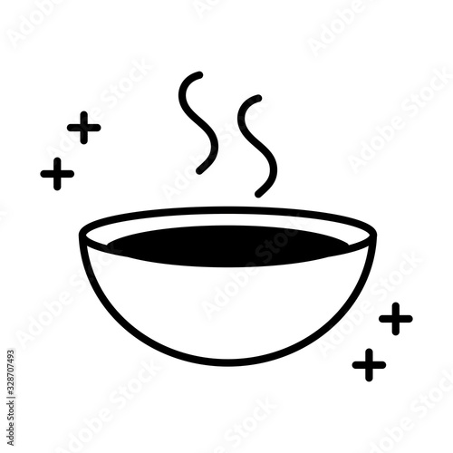 sushi oriental menu wasabi in bowl line style icon