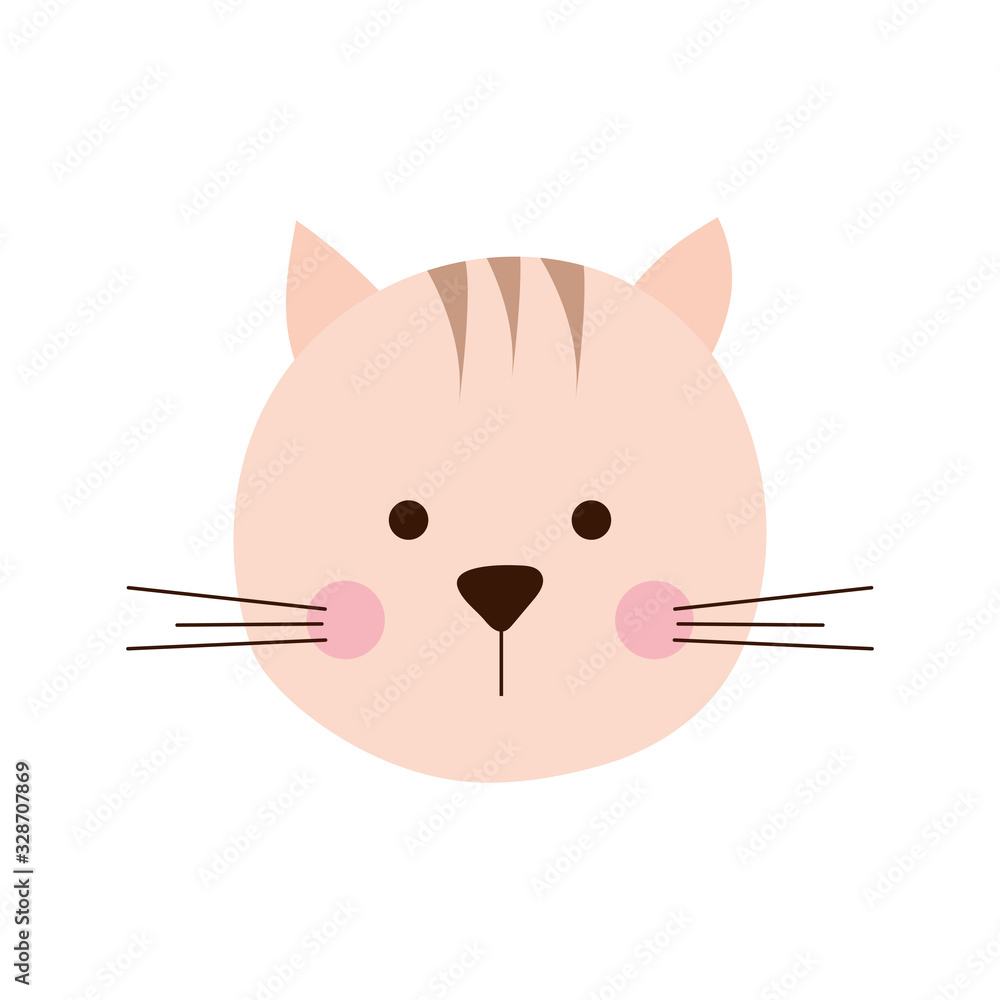 Cute cat cartoon flat style icon vector design Cute cat cartoon flat style icon vector design