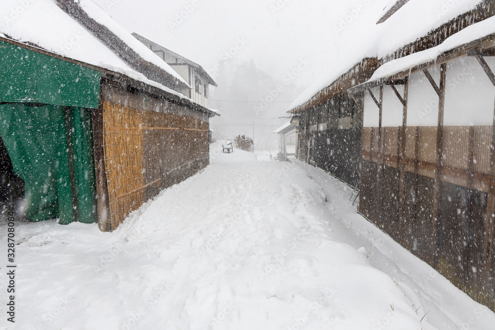 Fototapeta premium 雪の大内宿#7