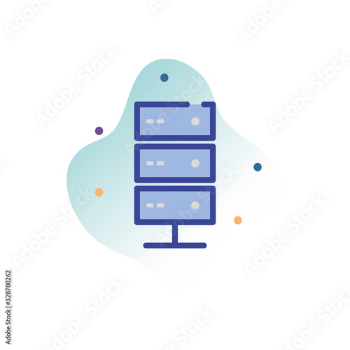 Isolated web hosting line fill block style icon vector design