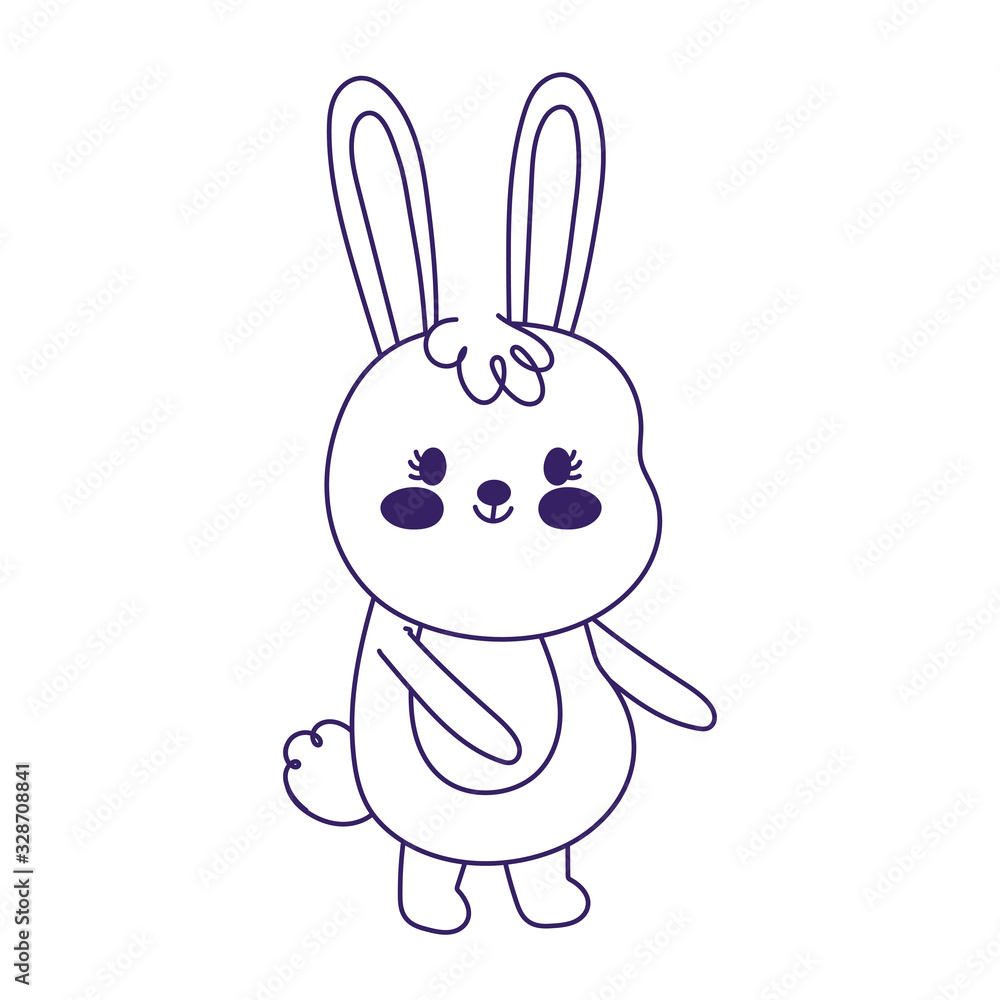 happy easter cute little rabbit cartoon season animal