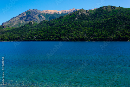 View of Gutierrez Lake and the mountains. Bariloche, Argentina