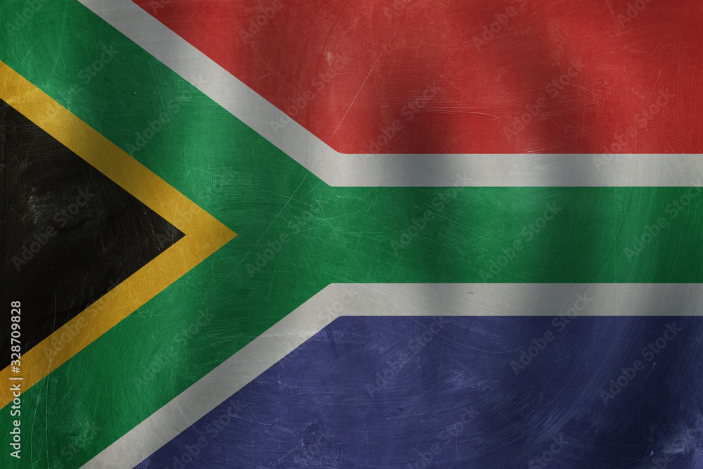 Old South Africa concept with flag background