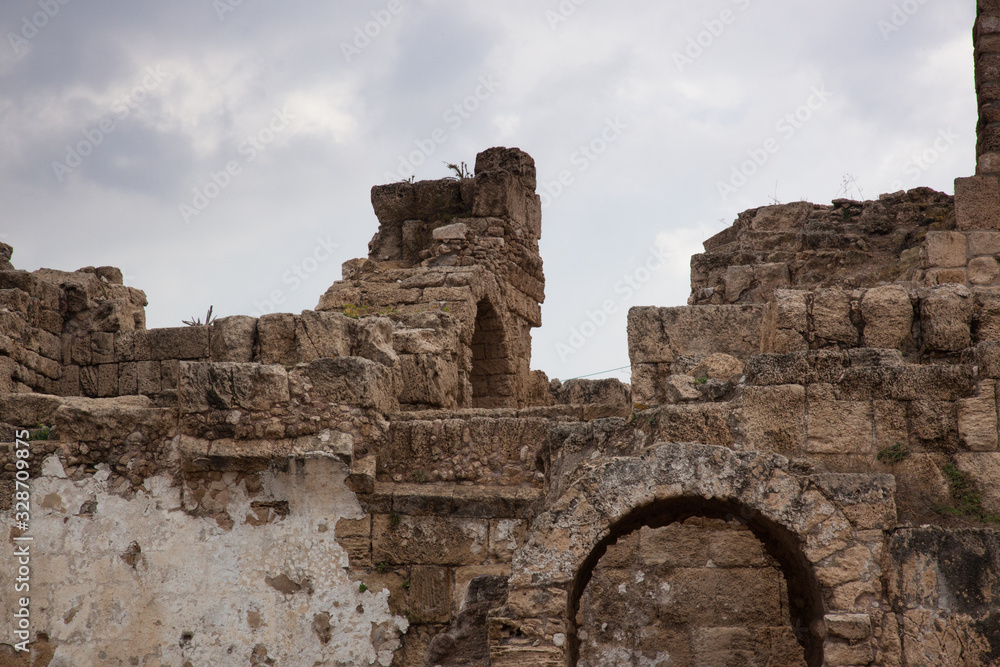 Old Roman Ruins at Ceasarea in Israel
