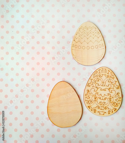  wooden Easter eggs. Easter egg
