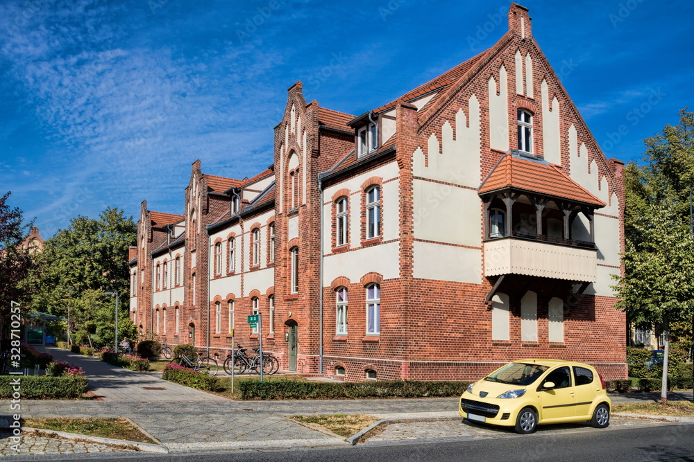 wildau, germany - backsteinhaus in der schwartzkopff-siedlung