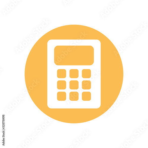 Isolated calculator silhouette block style icon vector design